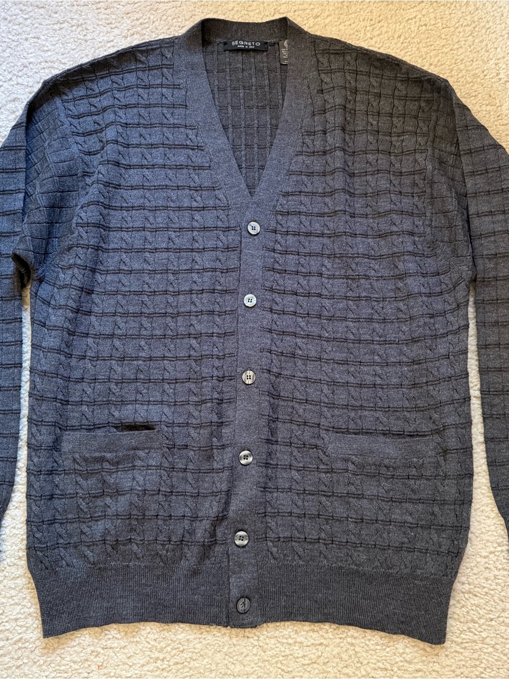 Segreto 100% Merino Wool Italian Cardigan Sweater